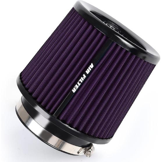 3 3.5 4 Inches Cold Air Intake Filter 76mm 89mm 101mm High Performance Washable Clamp-On Replacement Cone Air Filter 3 in 1 Size Purple