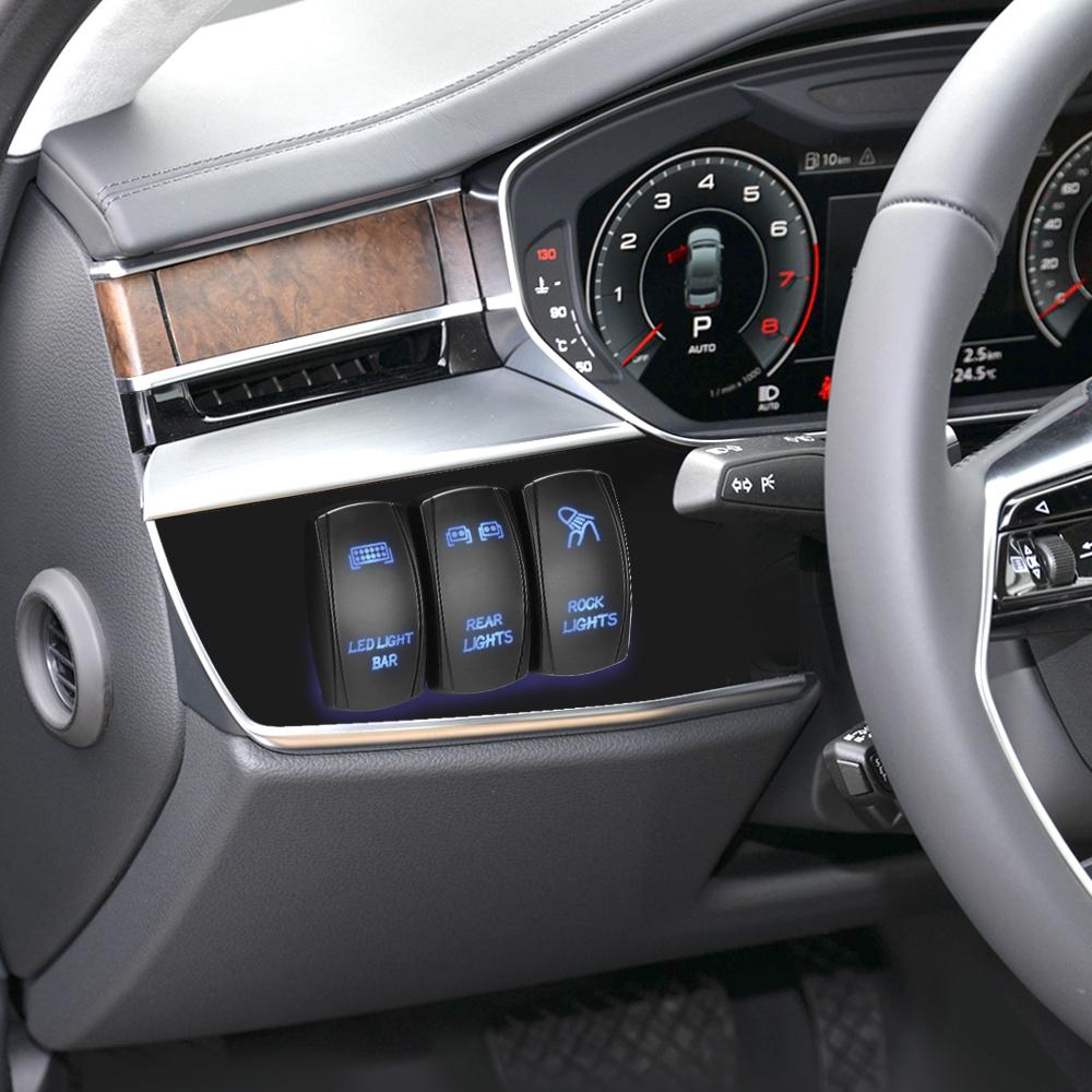 Для авто, морского ATV UTV, тумблер, панель управления, светодиодный светильник, 3 группы, кулисный переключатель, панель 12 В, 24 В, вкл./выкл., IP65, водонепроницаемый