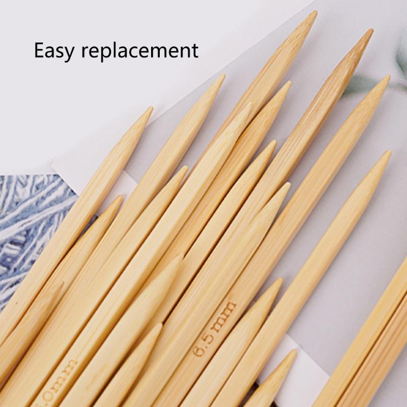 Двусторонняя спица с чехлом, длиной 20 см, деревянная спица для начинающего вязальщика, для вязания свитера, носка, шарфа