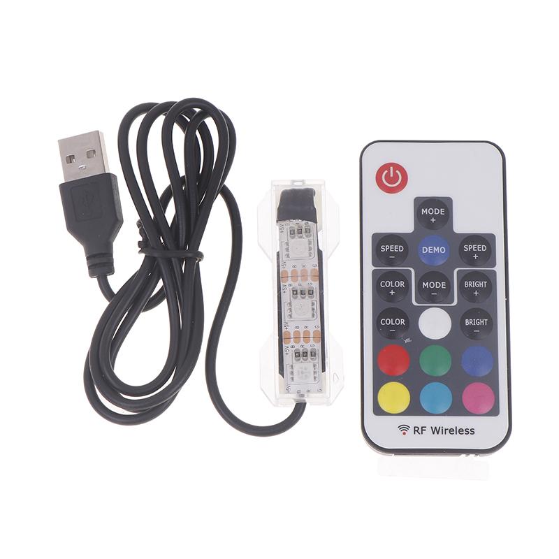 Аксессуар для рыбок, микро-аквариумный светильник с питанием от USB, пульт дистанционного управления, красочная светодиодная лампа для рыбок, ландшафтный светильник для аквариума с USB-подсветкой