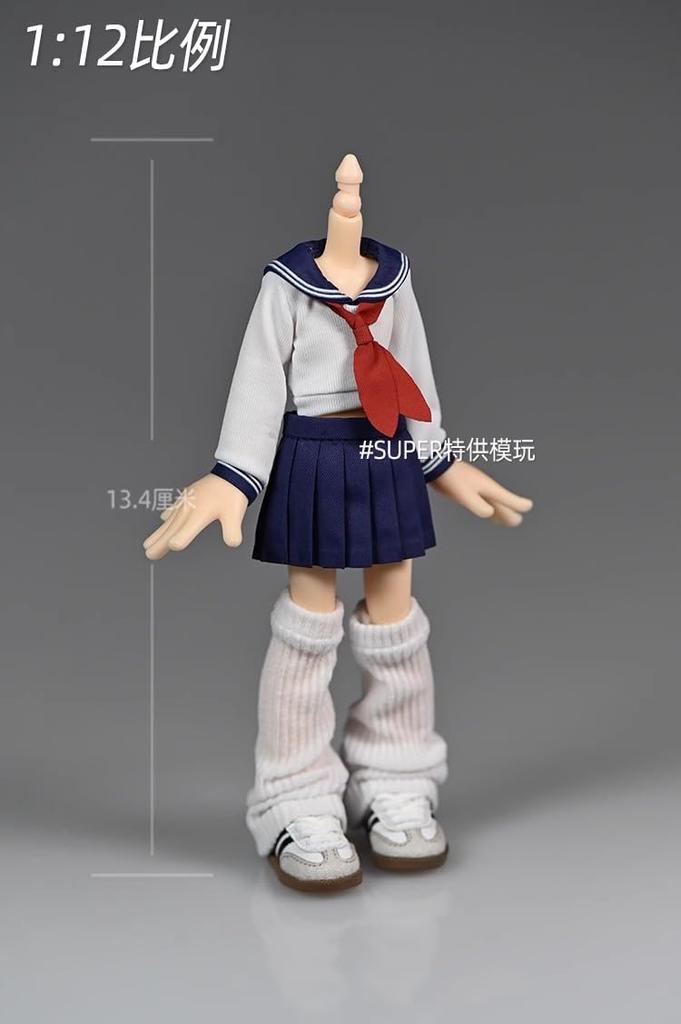 Игрушки и хобби [TOYBARJAPAN] 112 Аксессуары для экшн-фигурок Совместимы с телами TBLeague и Fairy Форма школьницы-матроски и чулки
