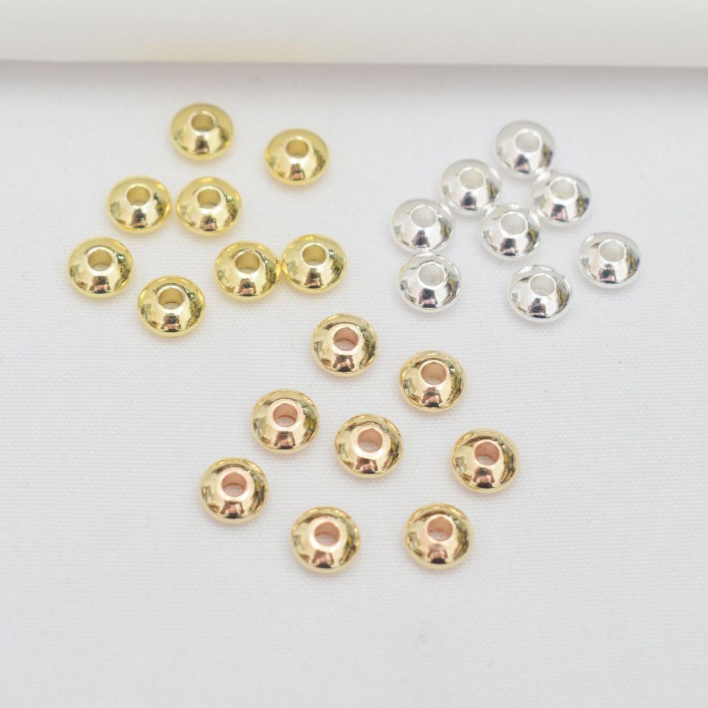 100 шт. 148-каратного золота, сохраняющего цвет, бусины счеты, сделай сам, браслет, ожерелье, ювелирные изделия с бусинами, материал-разделитель в виде летающей тарелки