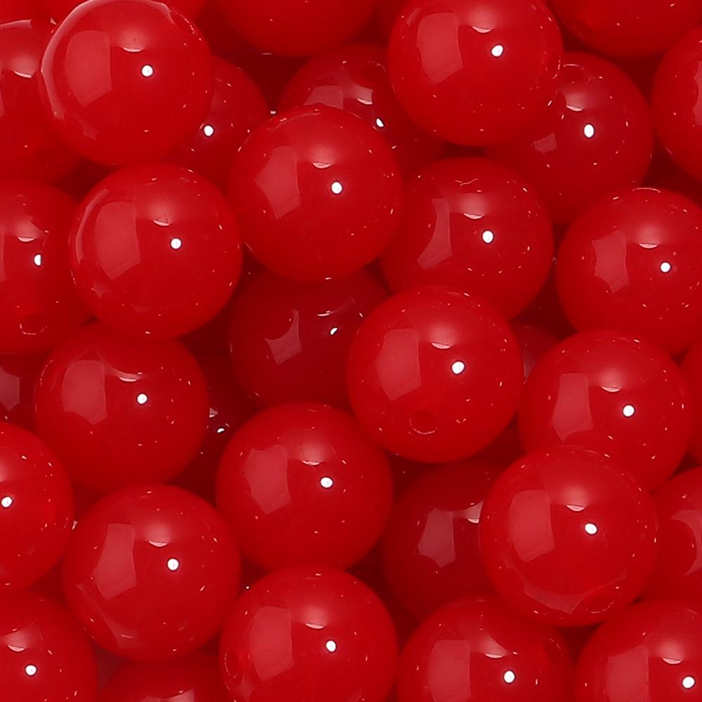 20pcs/lot 16mm Jelly Colored Acrylic Beads Loose Spaced Round Beads For Jewelry Making DIY Charms Bracelet Necklace Accessories