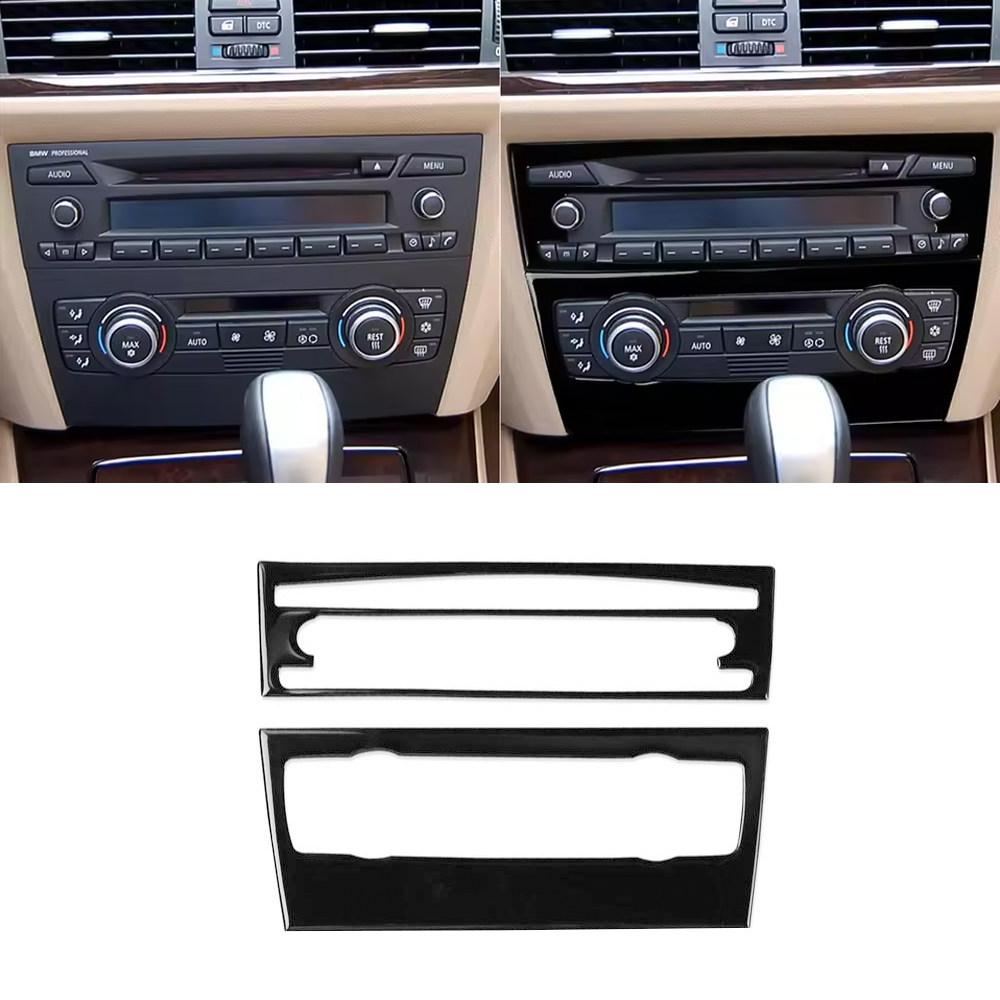 Для BMW 3 серии E90 E92 E93 2005-2012 Автомобильные аксессуары для интерьера Рамка отделки панели управления центральной консолью, кондиционером, CD-плеером Черная