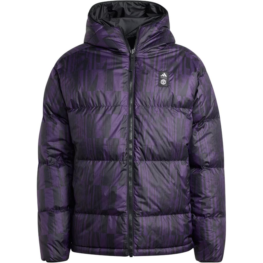 Adidas Мужская пуховая куртка Manchester United Casual Culture с капюшоном, двусторонняя, свободного кроя, с длинным рукавом, наполнитель 600 FP, верхняя одежда JN2890