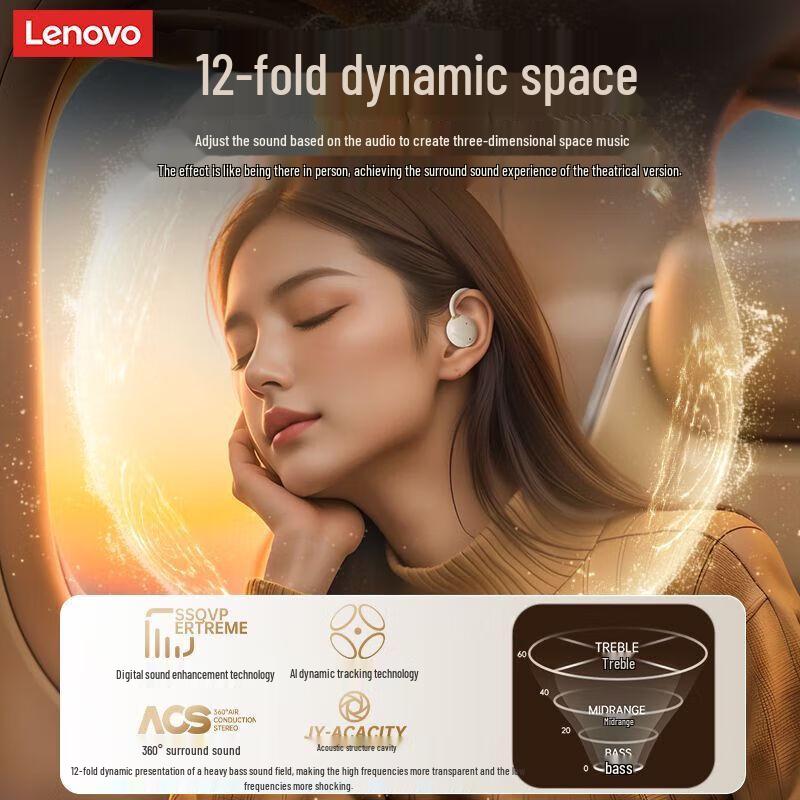 Беспроводные спортивные наушники Lenovo ThinkPlus EA370 с открытой конструкцией