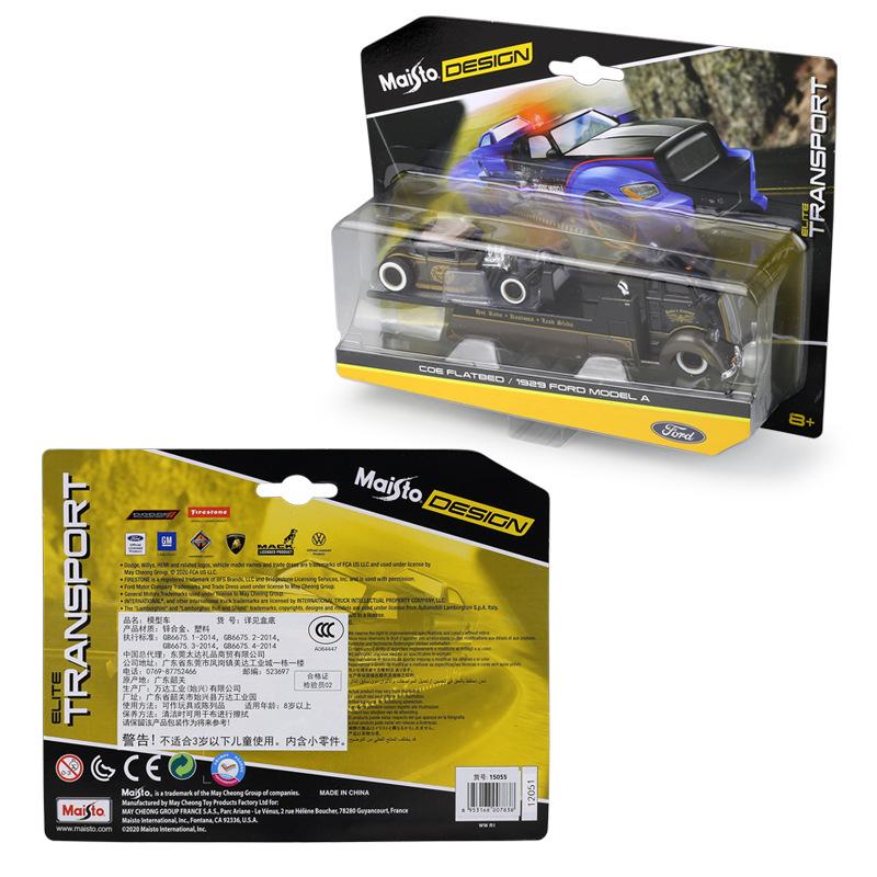 AAAOO1 Maisto 1:64 FLATBED/1988 BMW M3 E30 1965 FORD MUSTANG elite transport Die-casting car model collection gift toy
