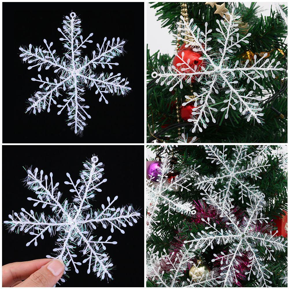 Fashion Wedding Supplies Plastic Snowflake Decoration Hanging Ornaments Xmas Decor Christmas Tree