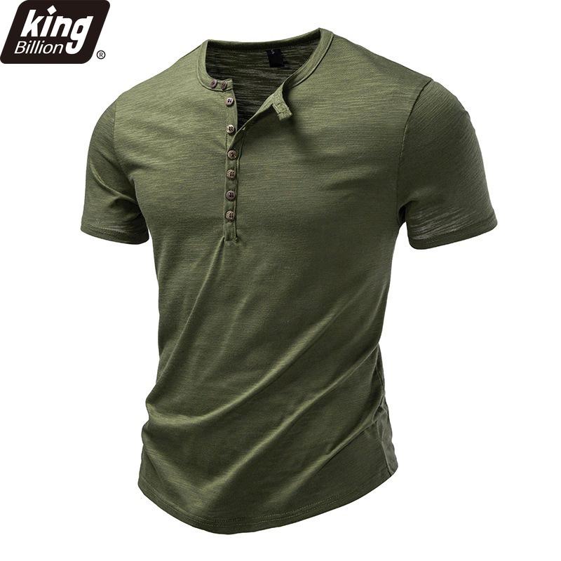 Мужская футболка-henley с коротким рукавом, 7 пуговиц, круглый вырез, приталенный крой, меланжевый хлопок, повседневная базовая футболка