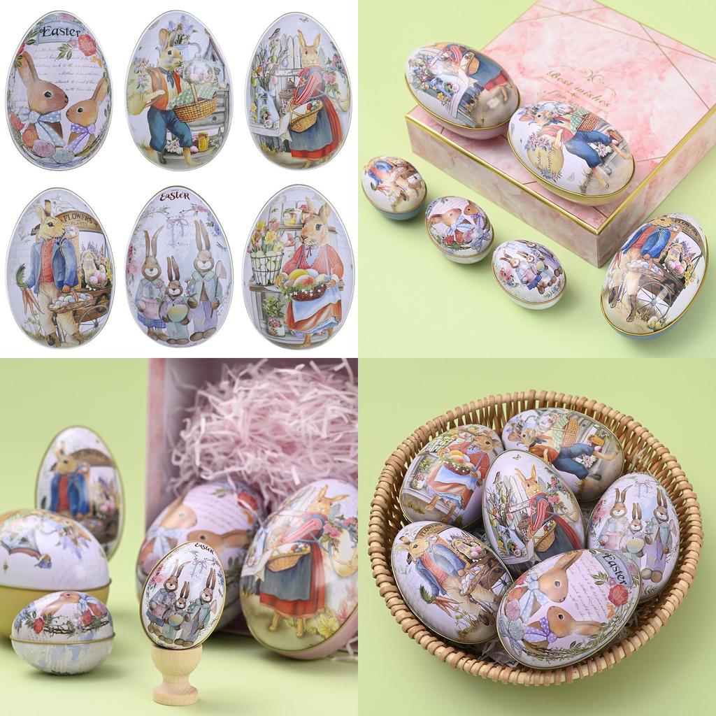 Unique Easter Egg-shaped Metal Tin For Candies Biscuits And Gifts