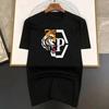 100% Cotton Luxury Brand Tiger Printing T-shirt Black Summer Short Sleeve Tee Men's/Women's Fashion Top Tshirt Streetwear 2024