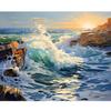 Painting By Numbers Sea Scenery Handpainted Kits Canvas Drawing Acrylic Paints Gift Artwork Home Decor 40x50cm