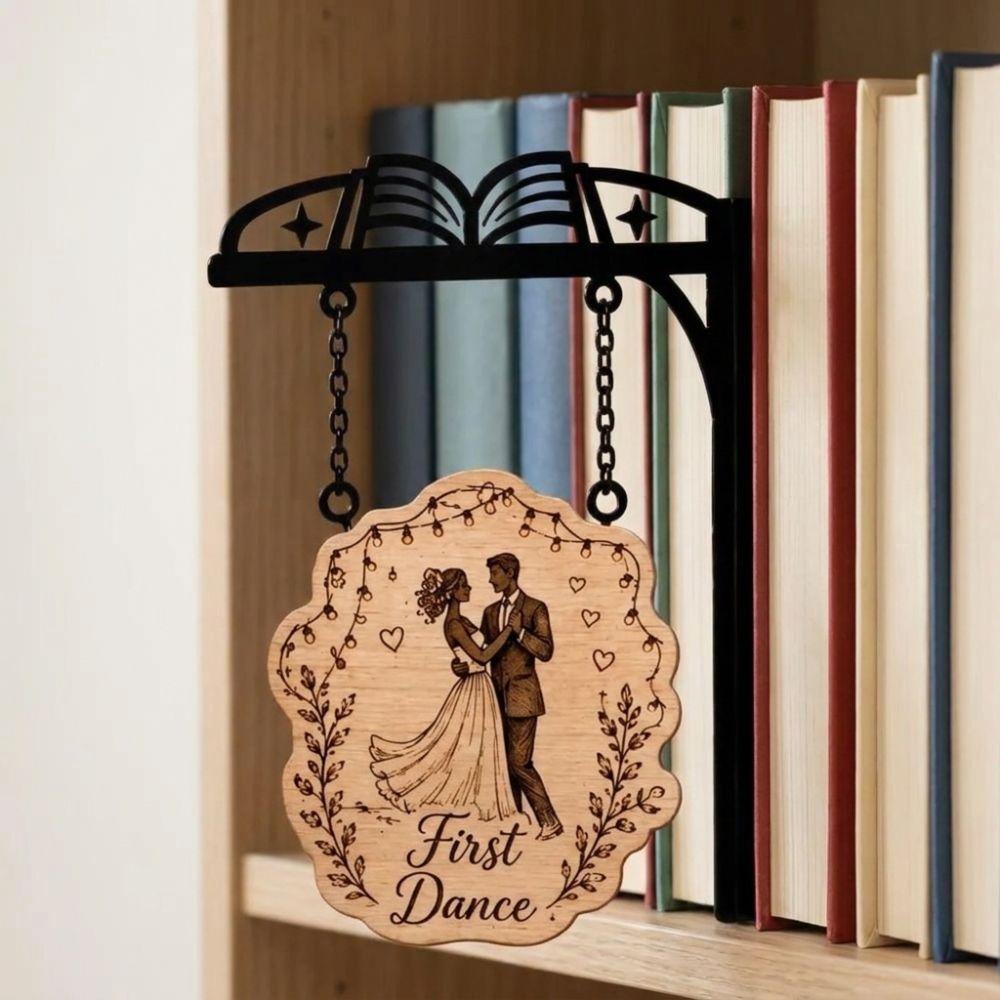 Wooden Tag Library Decor Holder Miniature Bookshelf Hanging Frame  Bedroom