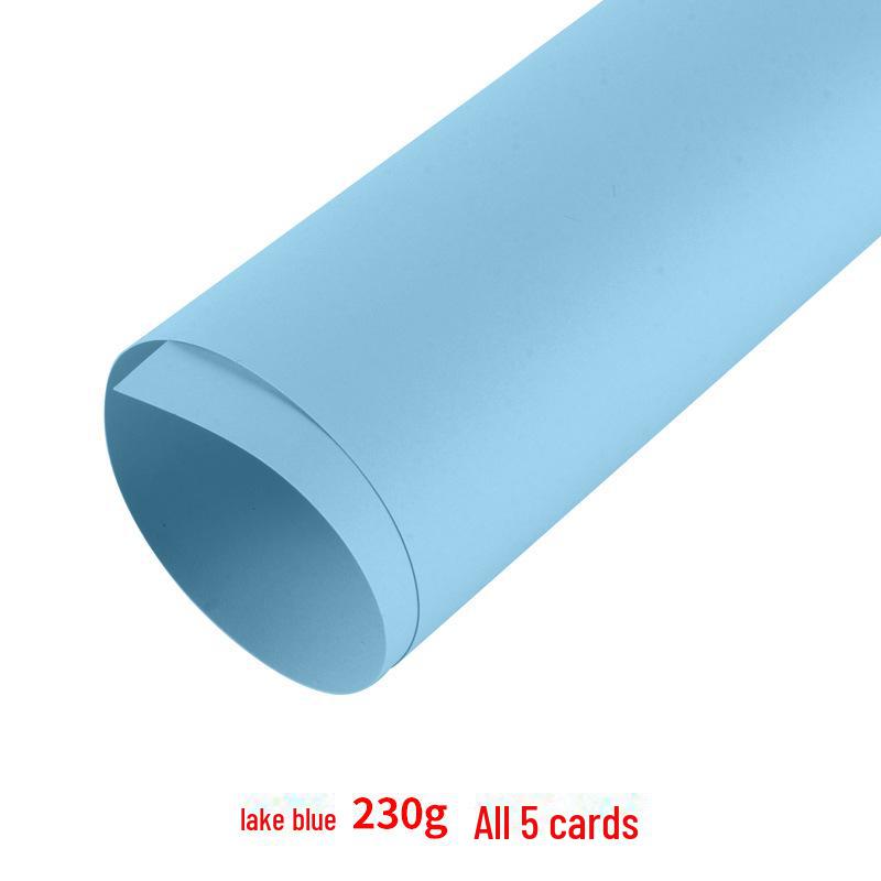 A4 Blue Card Paper Set (230g) - Dark Blue, Lake Blue, Haze Blue, Tibetan Blue, Sky Blue - Ideal for Kindergarten Crafts