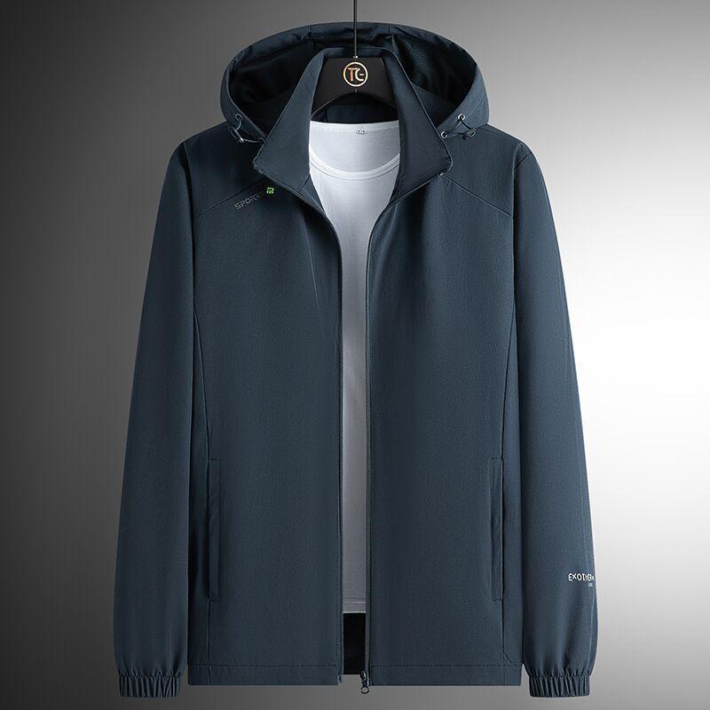 Пальто-тренчкот Soft Shell для активного отдыха, мужская тонкая куртка большого размера на весну и осень, куртка с капюшоном, ветрозащитная спортивная куртка