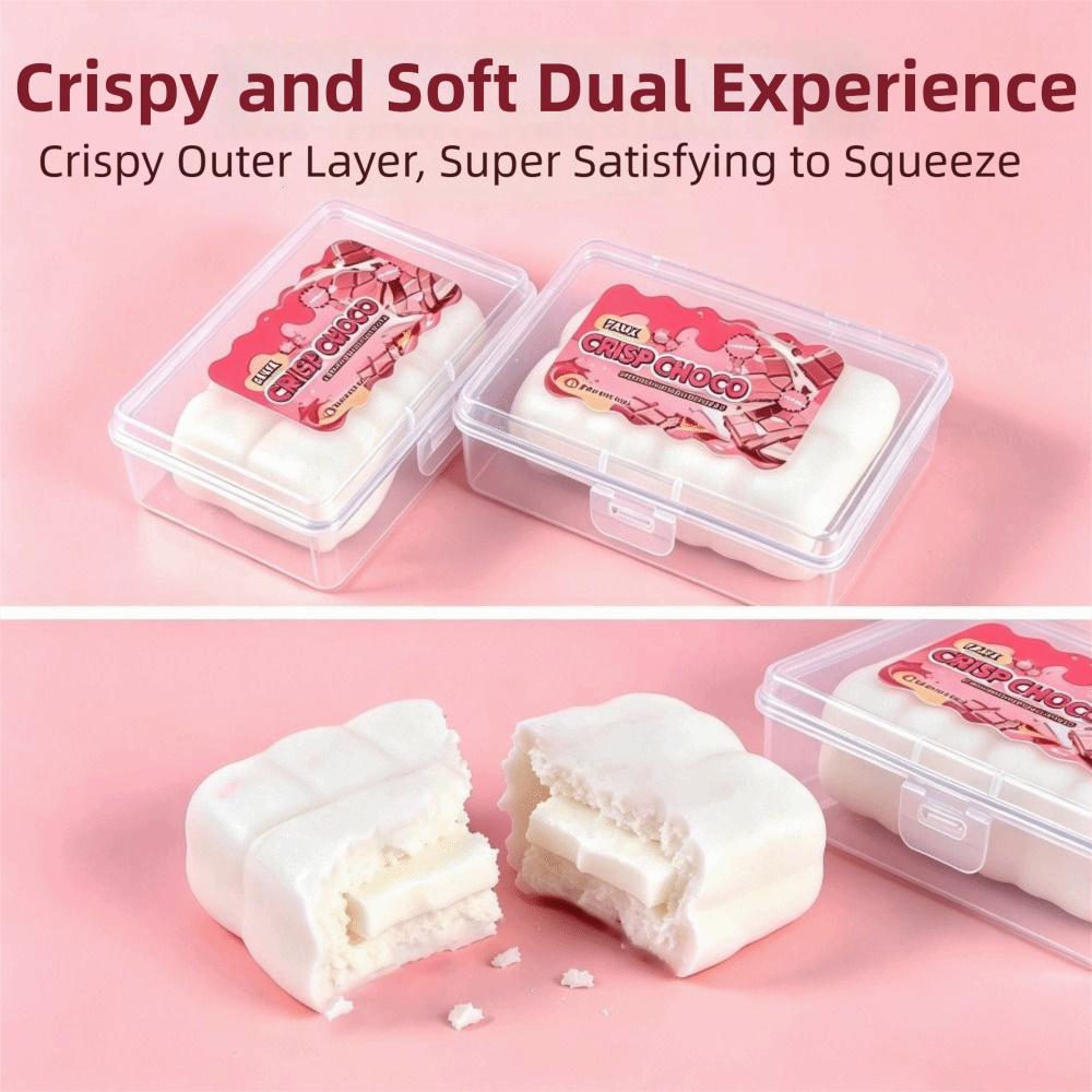 Portable Crispy Chocolate Squishy Toy Handmade Cracking Crispy Pinch Toy Gifts for Kids