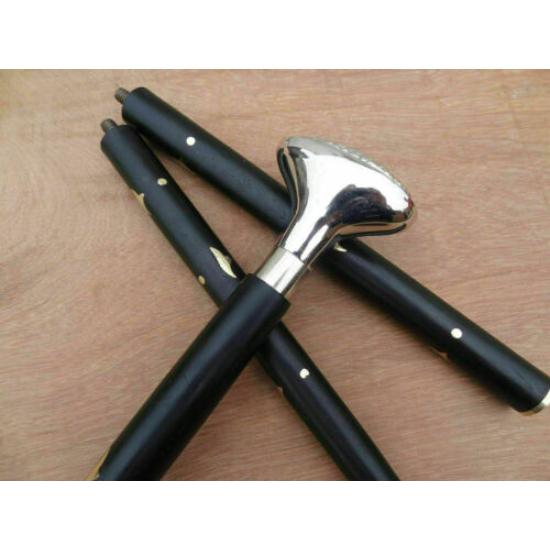 Старинная латунная викторианская ручка с деревянной ручкой в винтажном стиле для ходьбы дизайнерская трость