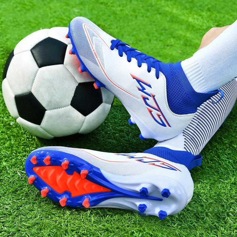 New Men Soccer Shoes Training Sneakers Long Spikes Cleats Match Futsal Breathable Drop Shipping Football Boots Ultralight Indoor