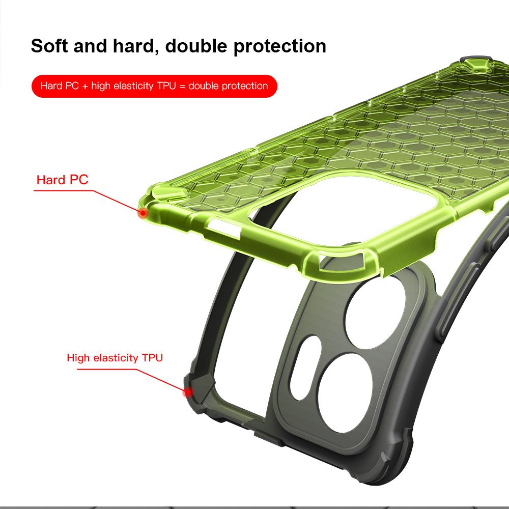 KEYSION Противоударный бронированный чехол для OPPO Reno13 F 5G Мягкий силикон+ПК Прозрачная сотовая задняя крышка для телефона PPO Reno 13 F 4G