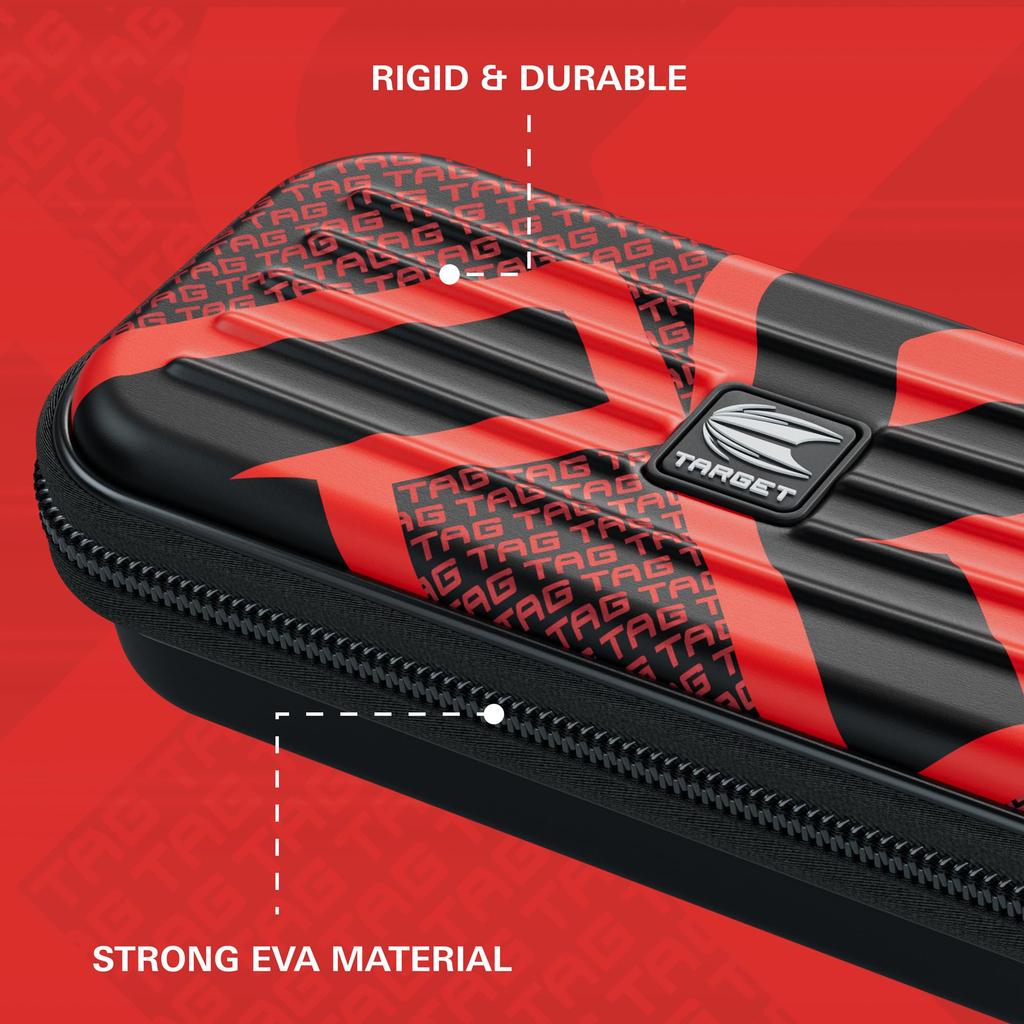 TARGET Darts TAKOMA WALLET Regular Size Green Dart Case with EVA Protective Cover, Holds 3 Darts, and Inner Storage, Professional Dart Accessory (Red)