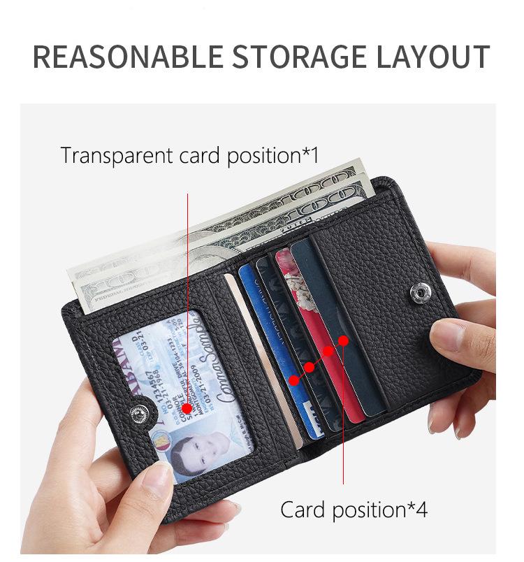 Женский кошелек из натуральной кожи с защитой от кражи RFID, безопасный кошелек для монет, модный дизайн пряжки