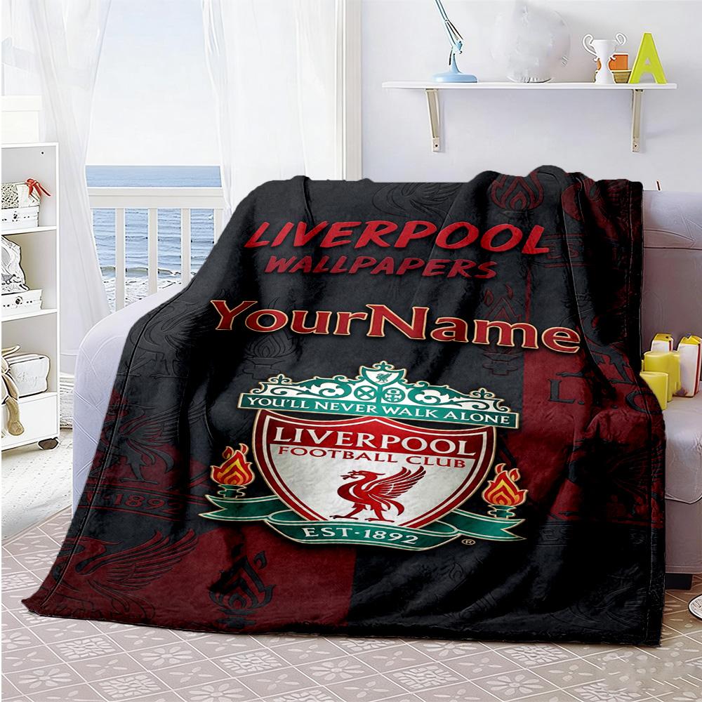 Liverpool Personalized Name Blanket Lightweight Personalized Blanket Soft & Cozy for Bed Bedding Livingroom Living Room Four Seasons Universal
