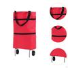 Rolling Shopping Bag Foldable Tote 2 In 1 with Wheels Shoulder Trolley for Kitchen Vegetable