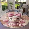 Knittedcuteanimals Round Area Rug,Carpet Rug for Living Room Bedroom Sofa Playroom Decor,Non slip Floor Mat