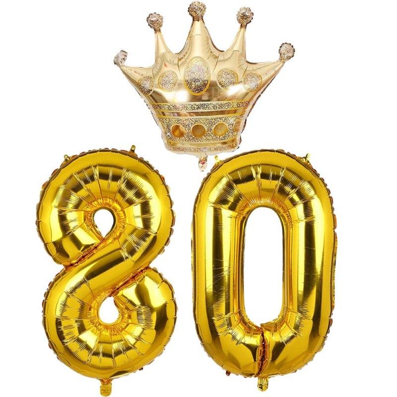 10, 18, 20, 30, 40, от 50 до 90 лет, детский, взрослый, день рождения, вечеринка, набор воздушных шаров с золотой короной и номером