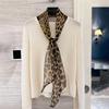 NINA SOLOR Lightweight Leopard Print Silk Scarf