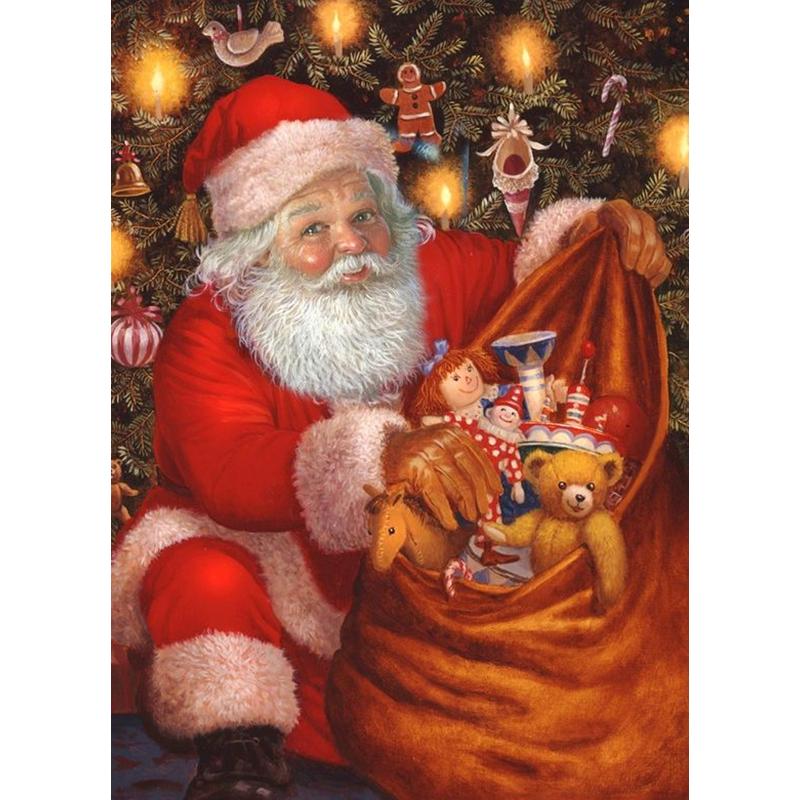 Санта-Клаус DIY 5D алмазная живопись полная круглая дрель мультфильм Алмазная вышивка крестиком мозаика наборы настенное искусство домашний декор
