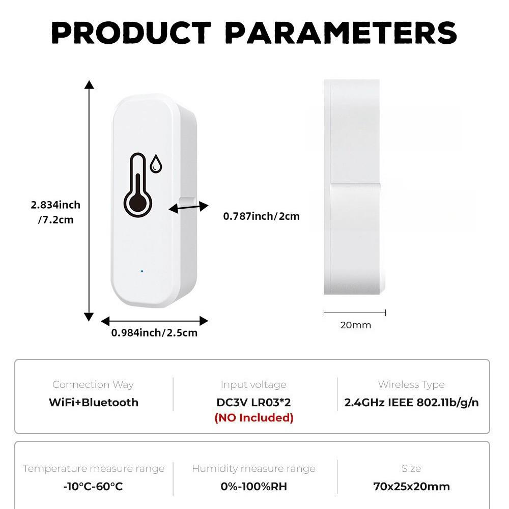 Tuya Wireless Smart WiFi Temperature and Humidity Sensor