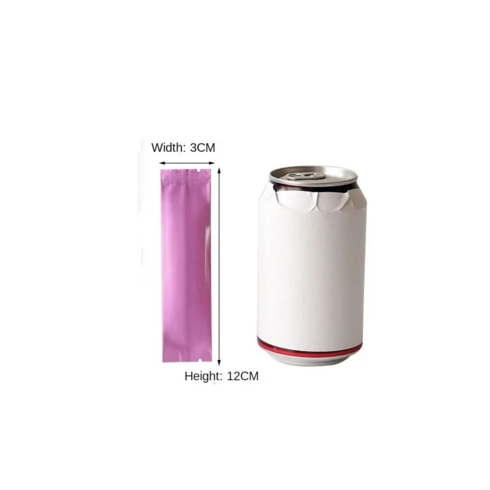 100pcs Rectangular Open Top Aluminum Foil Bag Disposable Long Strip Tea Bag Trial Storage Pouches Fruit Dried Honey