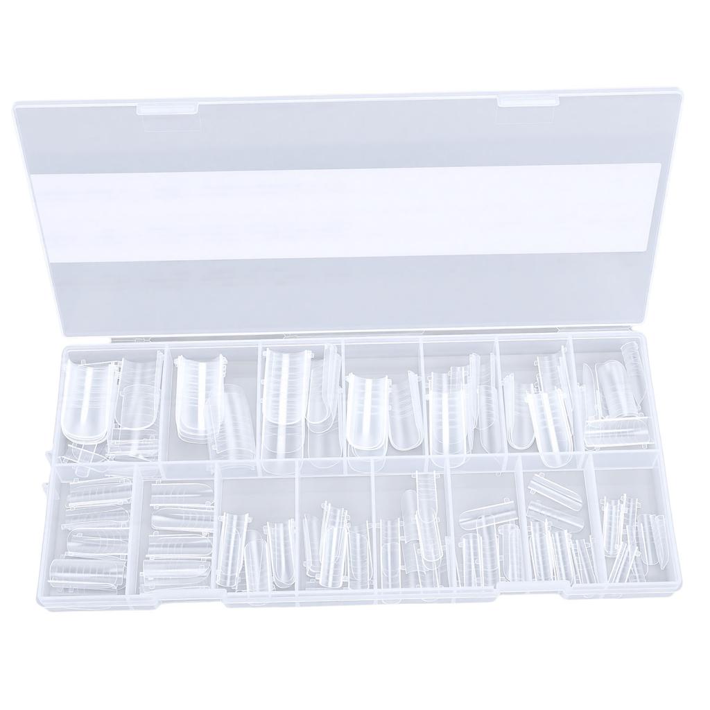 160 Pcs Toenail Forms Clear Toenail Extension Full Cover Tips with Accurate Markings for Manicure   At Home