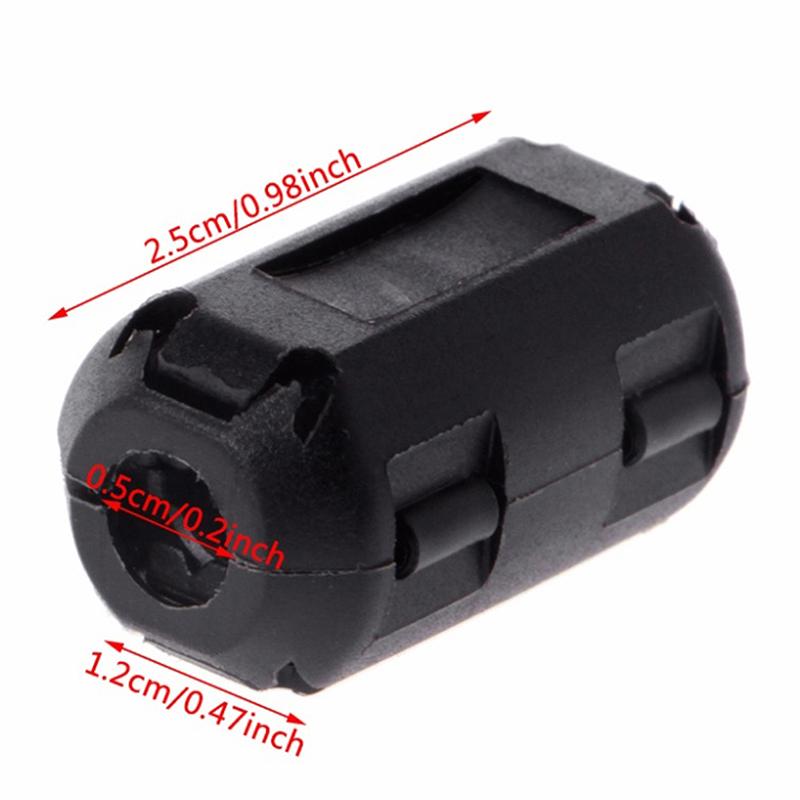 3Pc Ring Core Ferrite Bead Clamp Choke Coil Emi Rfi Noise Filter Clip Snap Cable