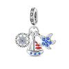 Silver 925 Blue Ocean Ship Lighthouse Starfish Charms Beads Pendants Fit Bracelets for Women DIY Fine Jewelry Gifts