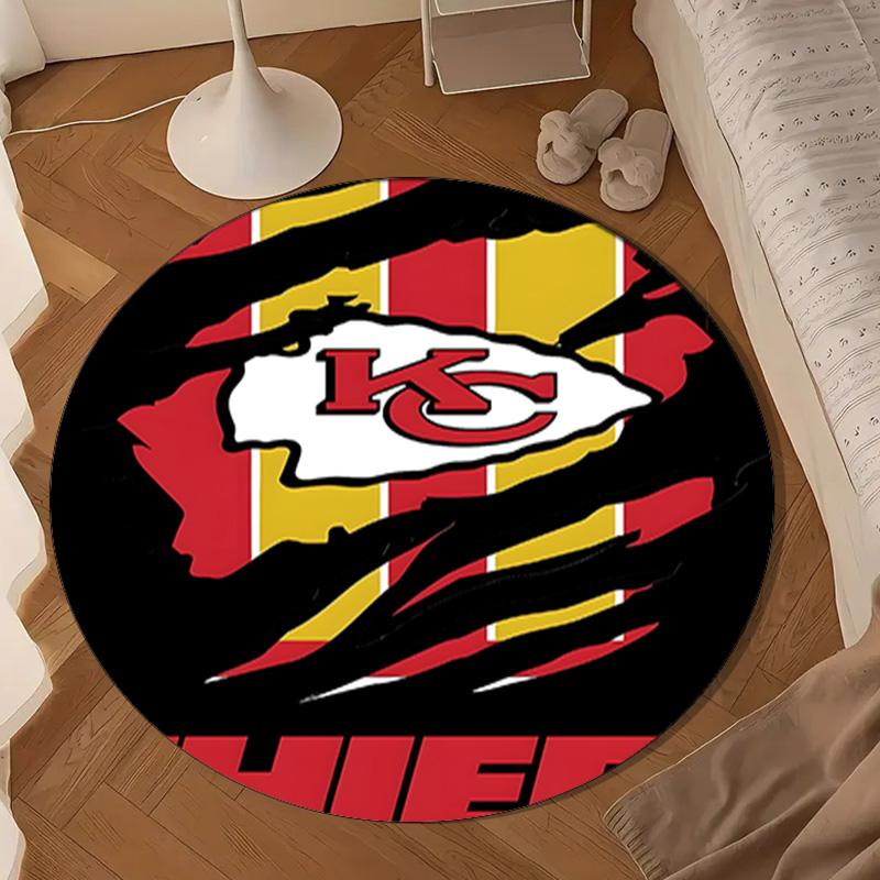 Kansas City Chiefs Pattern Round mat, Anti-slip Circle Carpet Chair rug For livingroom,Bedroom, doormat home decor Gift Christmas Gifts