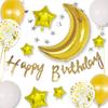 Happy Balloon Marche Birthday Decoration Balloon Moon and Stars Decoration Kit MOON STARS (Gold)