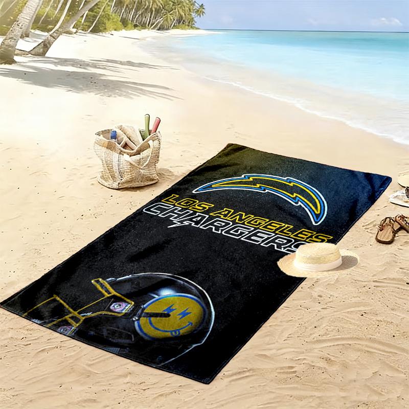 Los Angeles Chargers Print Beach Towel, Large Soft Quick Dry Towel for Beach Camping Swimming