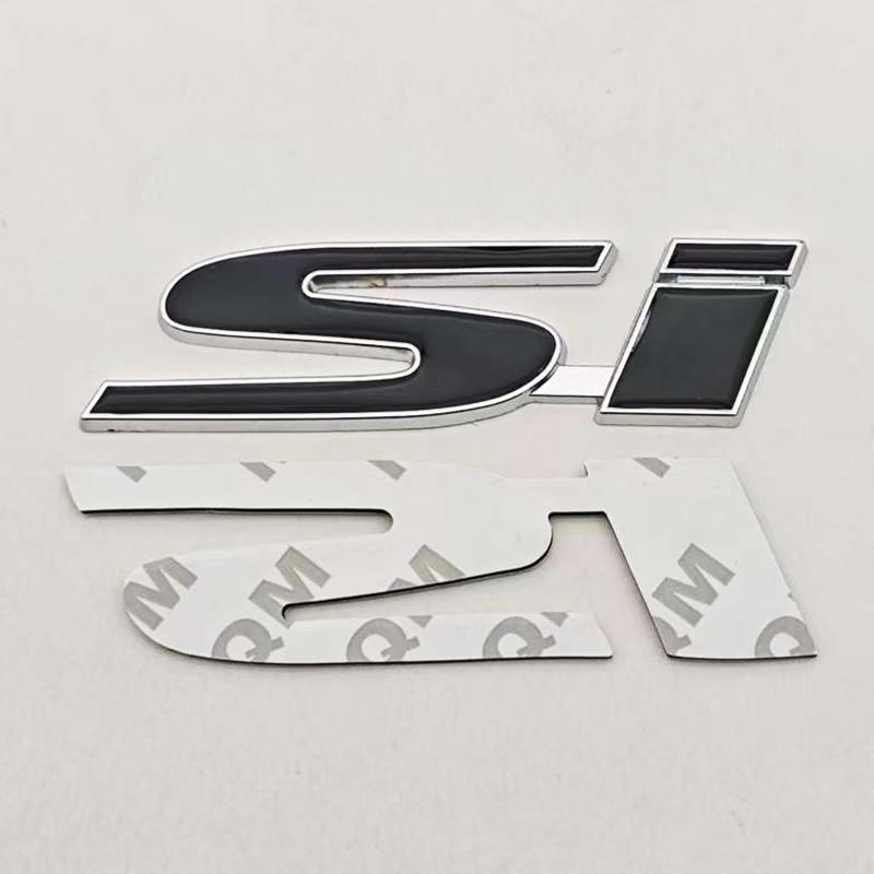 COV1 3D Metal Car Sticker Logo SI Rear Trunk Badge Front Grille Emblem Decals For Honda Civic Fit CRV Accord Autompbile Acessories