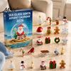 Christmas Gift for Friends Sea Glass Advent Calendar, 24-Day Acrylic 2D Ornament Set Tree Hanging Pendants with Santa Gingerbread Man, Decor, Holiday