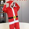 2025 New Style Santa Claus & Reindeer Couple Flannel Christmas Costumes for Outdoor Performance & Homewear