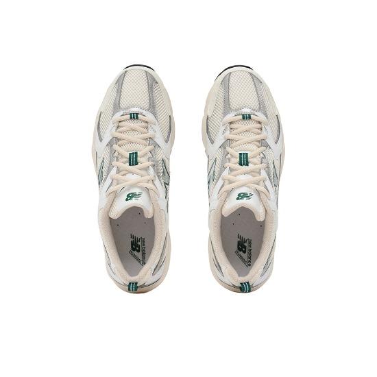 New Balance 530 Кроссовки унисекс цвета морской соли и болотной зелени MR530SX