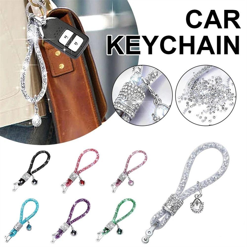 Bag Pendant Shiny Car Keychain Car Key Decorations Glitter Key Chains Car Key Ring