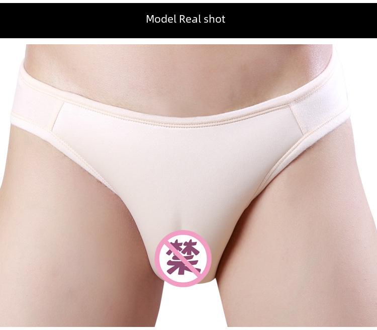 Transgender One-Piece Underwear with Concealed Fake Vagina for Men