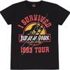 Jurassic Park Unisex Adult I Survived 1993 Tour T-Shirt (M) (Black)