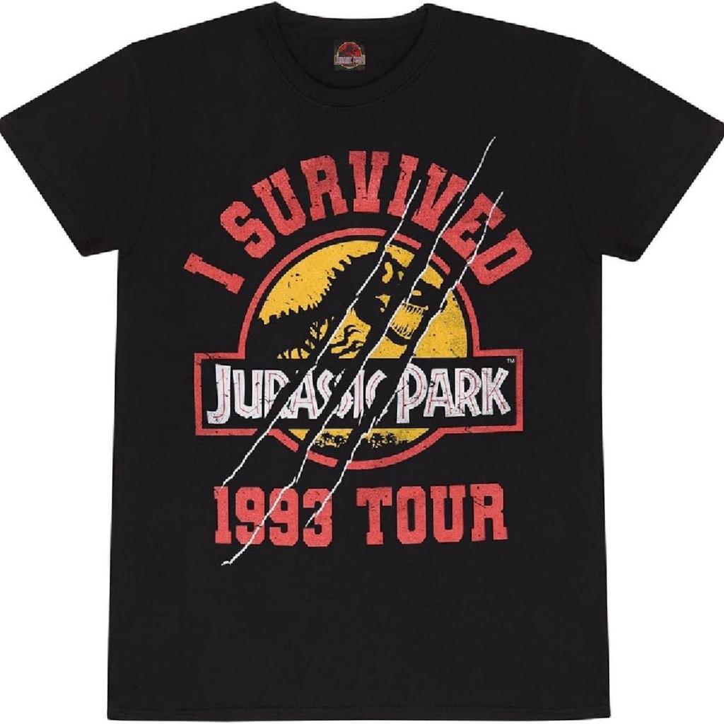 Футболка унисекс для взрослых «Парк Юрского периода. Я выжил. Тур 1993» (M) (черный)