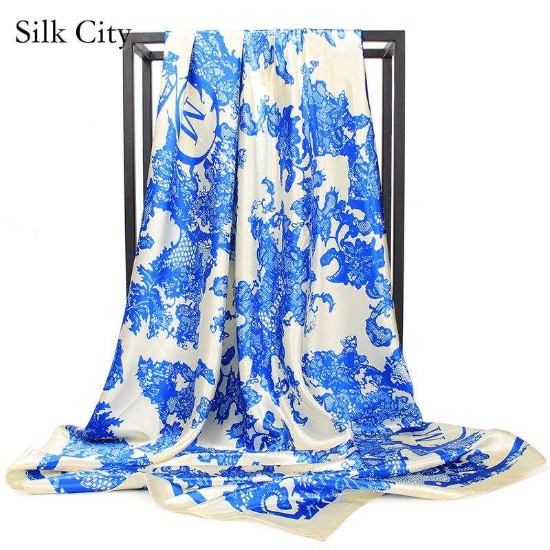 High-quality Luxurious Silk Scarves Headband Scarfs Neck Scarf For Women Chain Silk Scarf Women's Decorative Shawl