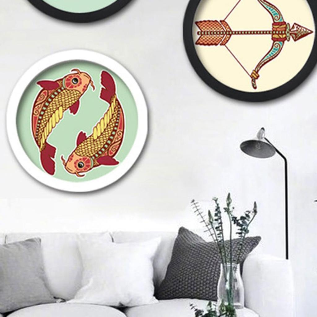 Круглая фоторамка на деревянной основе, декоративный настенный держатель для фотографий для масляных картин, 8-дюймовая фоторамка, домашний декор