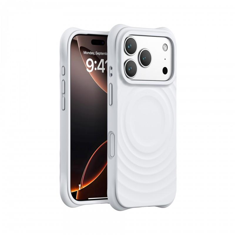 Liquid Silicone Phone Case IPhone 17 Pro With Magnetic Snap Wave Texture Shockproof Slim Minimalist Design